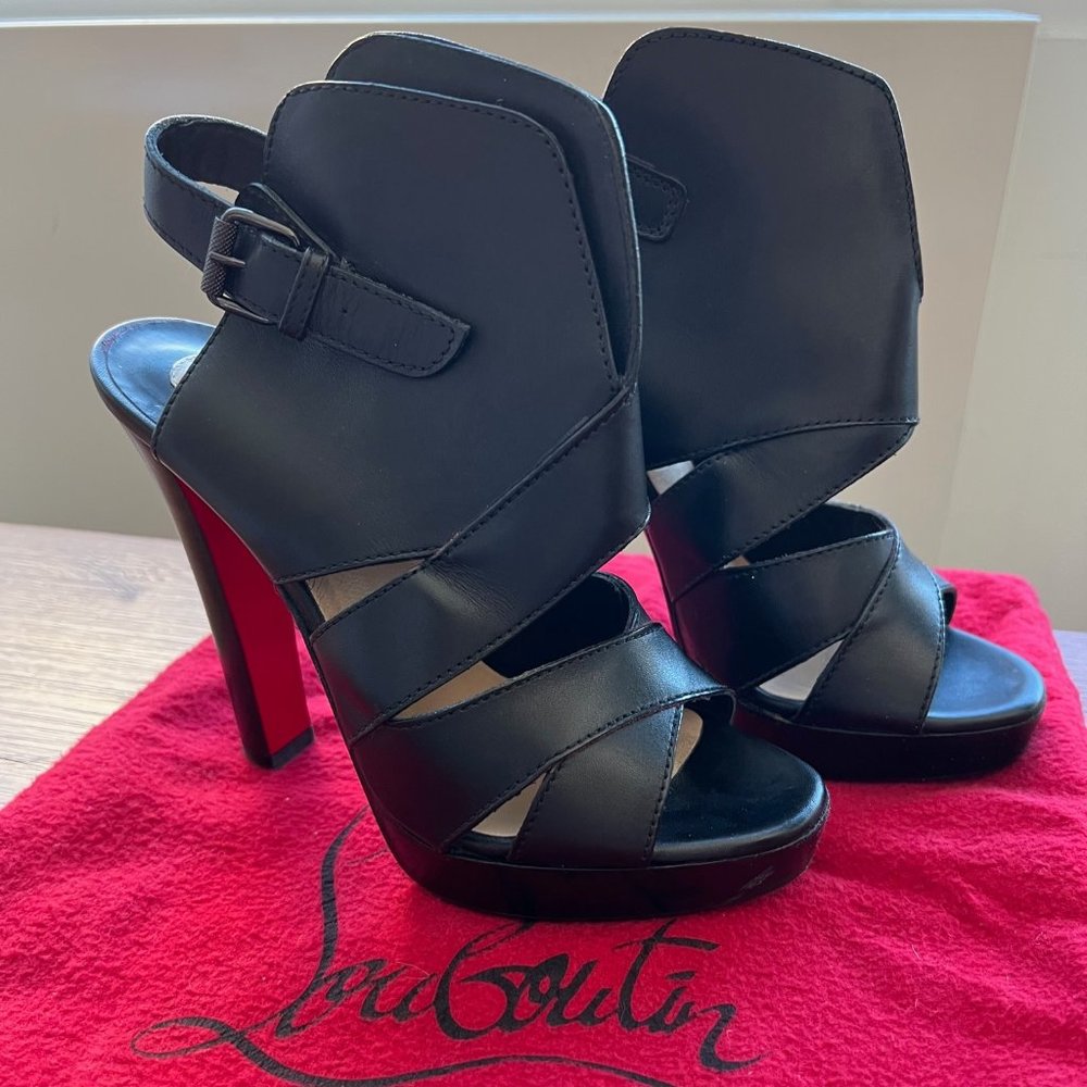 Christian Louboutin Apron LiLi Sandals 120 calf Size 35.5 Black